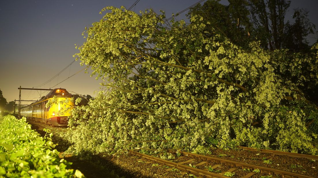 Boom op het spoor bij Twello.