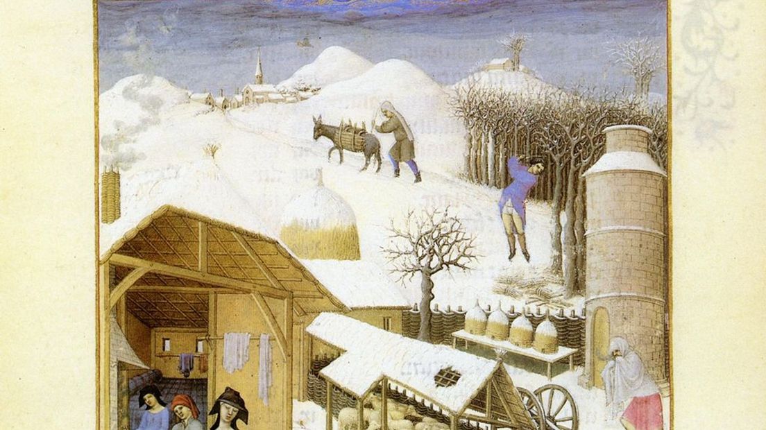 Februariblad uit de Très Riches Heures du Dux de Berry