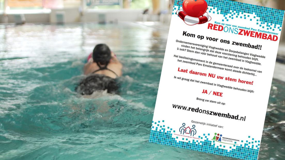 Een paar organisaties in Vlagtwedde zijn de actie 'Red ons zwembad' gestart