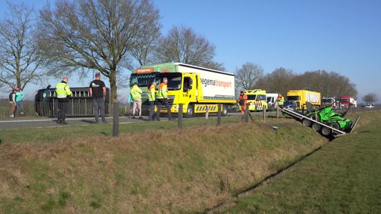 Bestuurder verliest aanhanger op N48