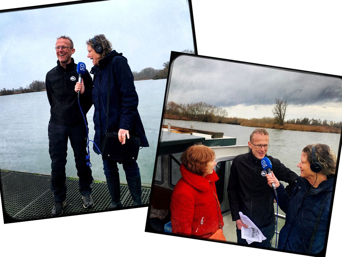 Boekhandelaar Gert-Jan van Rietschoten wordt geïnterviewd door Chris