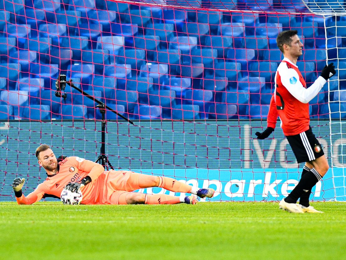 Nick Marsman in actie tijdens Feyenoord-FC Utrecht (Bron: VK Sportphoto - Yannick Verhoeven)