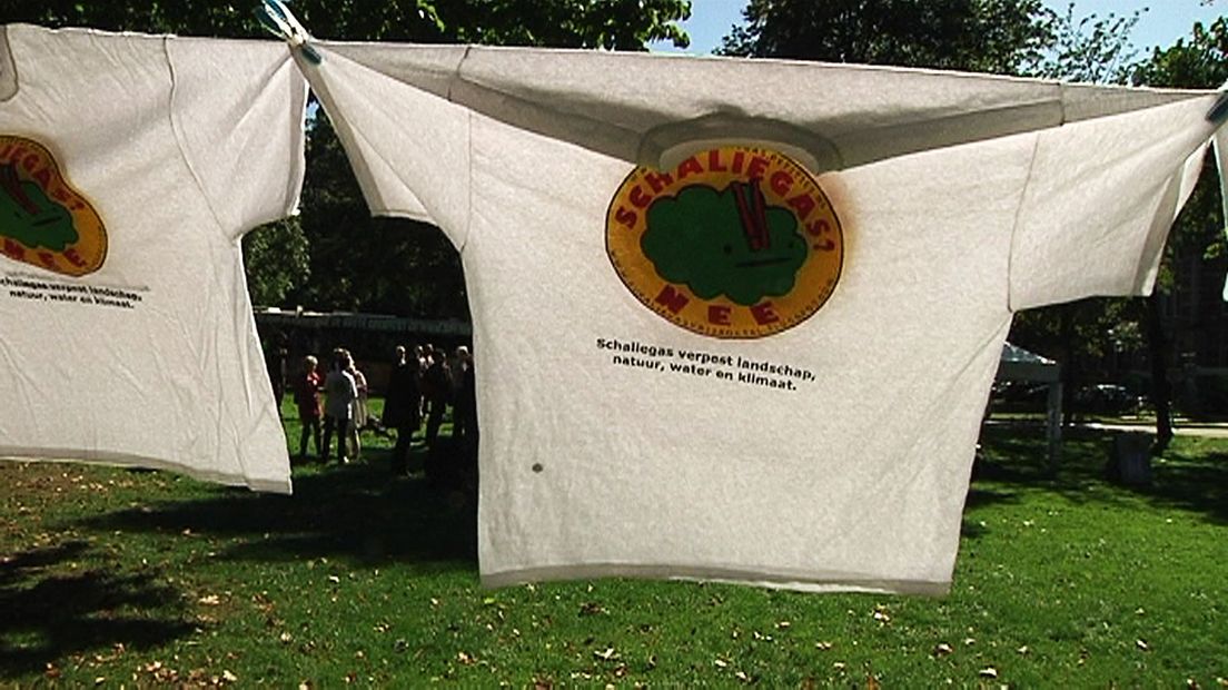 Protest in Utrecht tegen schaliegas.