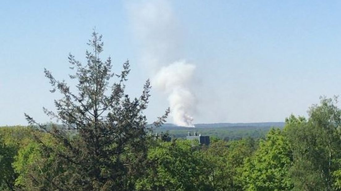 De brand gezien vanuit Doorwerth.