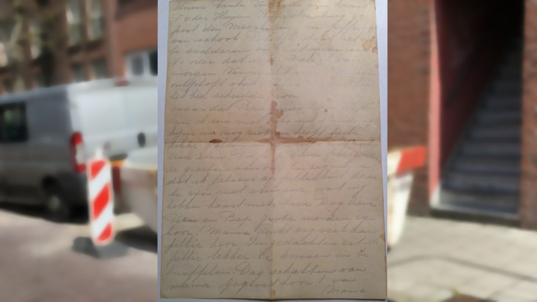Een fragment van de brief uit 1945.