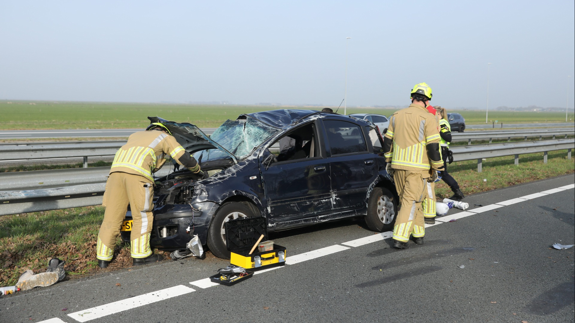 Uur vertraging na ongeluk A1 bij Baarn