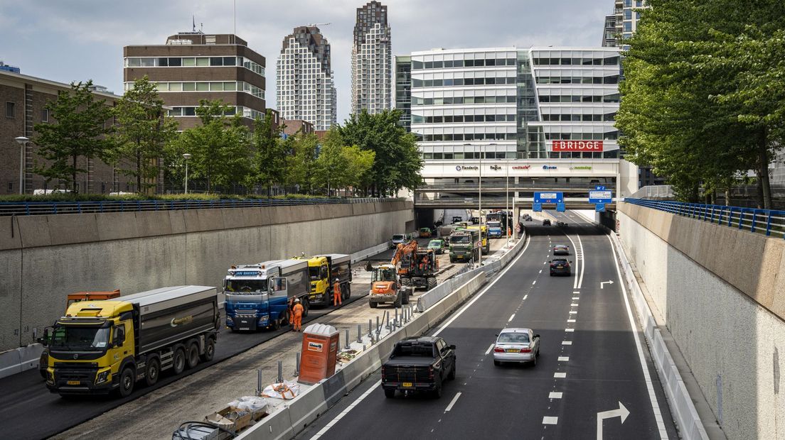 De weg 'stad-uit' is afgesloten