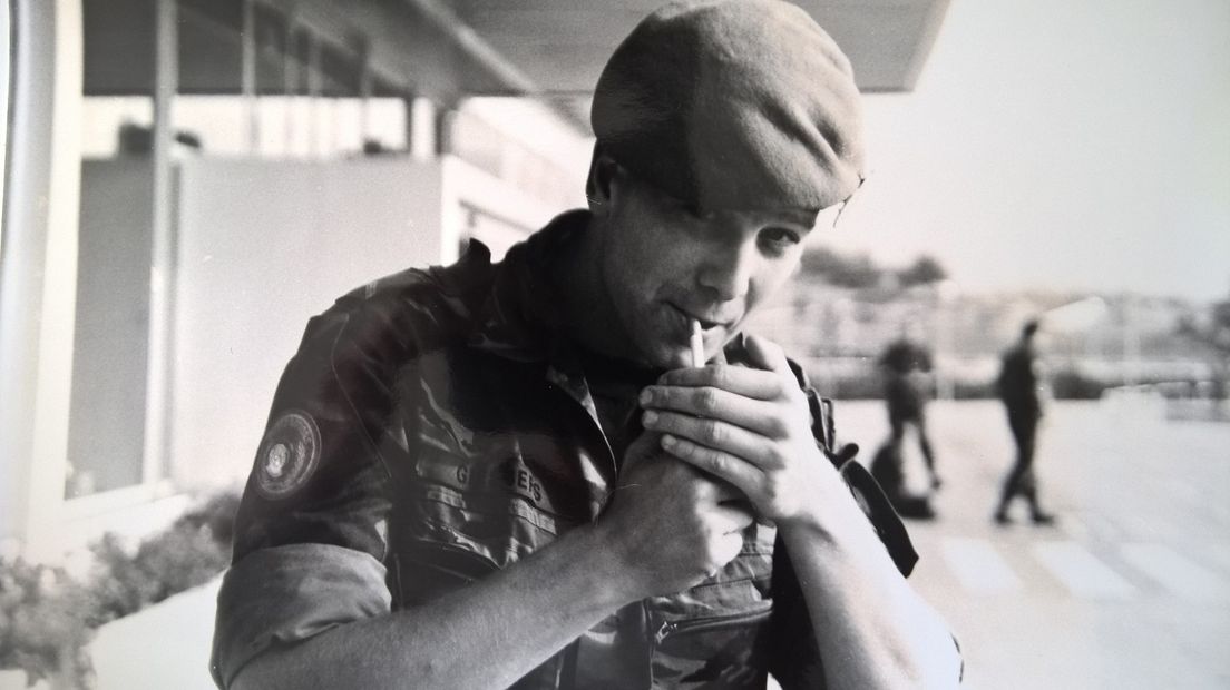 Mark Giesbers als militair in Bosnië. Eigen foto.