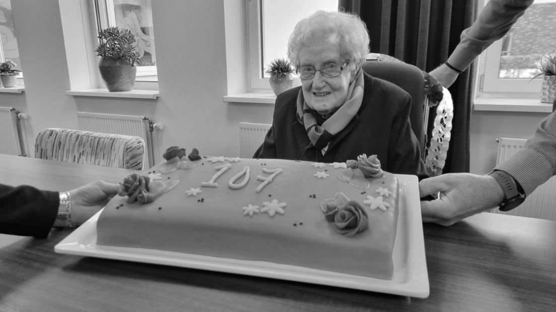 Marie Wesselink, afgelopen december op haar 107e verjaardag