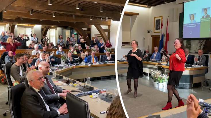 'Disco' in Dordrecht bij afscheid raadsleden.