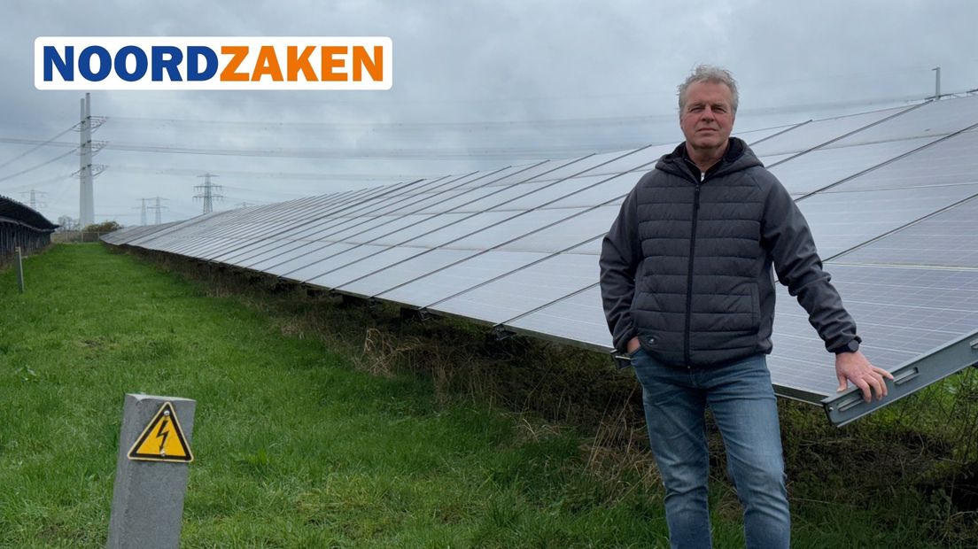 Directeur Jaap Hoeksema van Energie VanOns op zonnepark Vierverlaten bij Hoogkerk