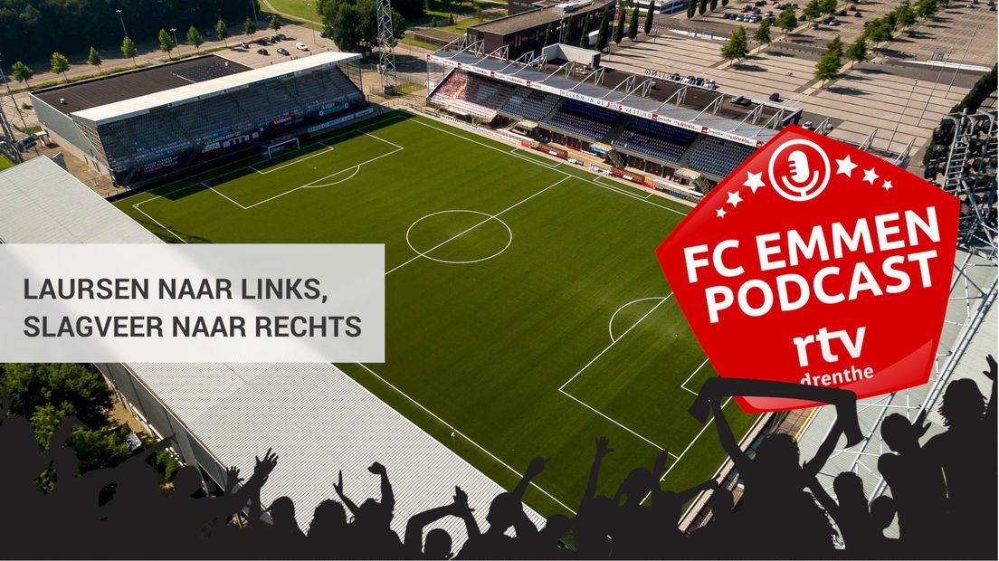 FC Emmen Podcast: Laursen op links, Slagveer op rechts (Rechten: RTV Drenthe)