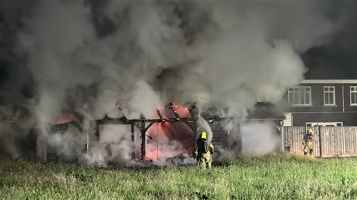 Tuinhuis verwoest door felle brand in Hegelsom