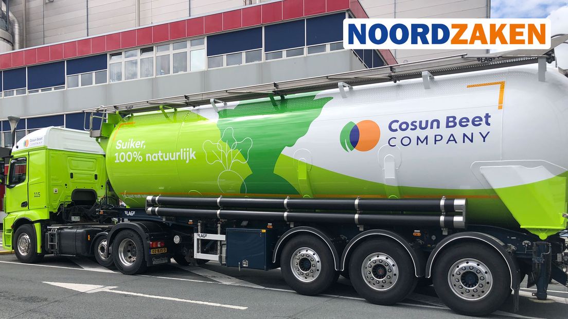 Het nieuwe logo van Cosun Beet Company op een vrachtwagen