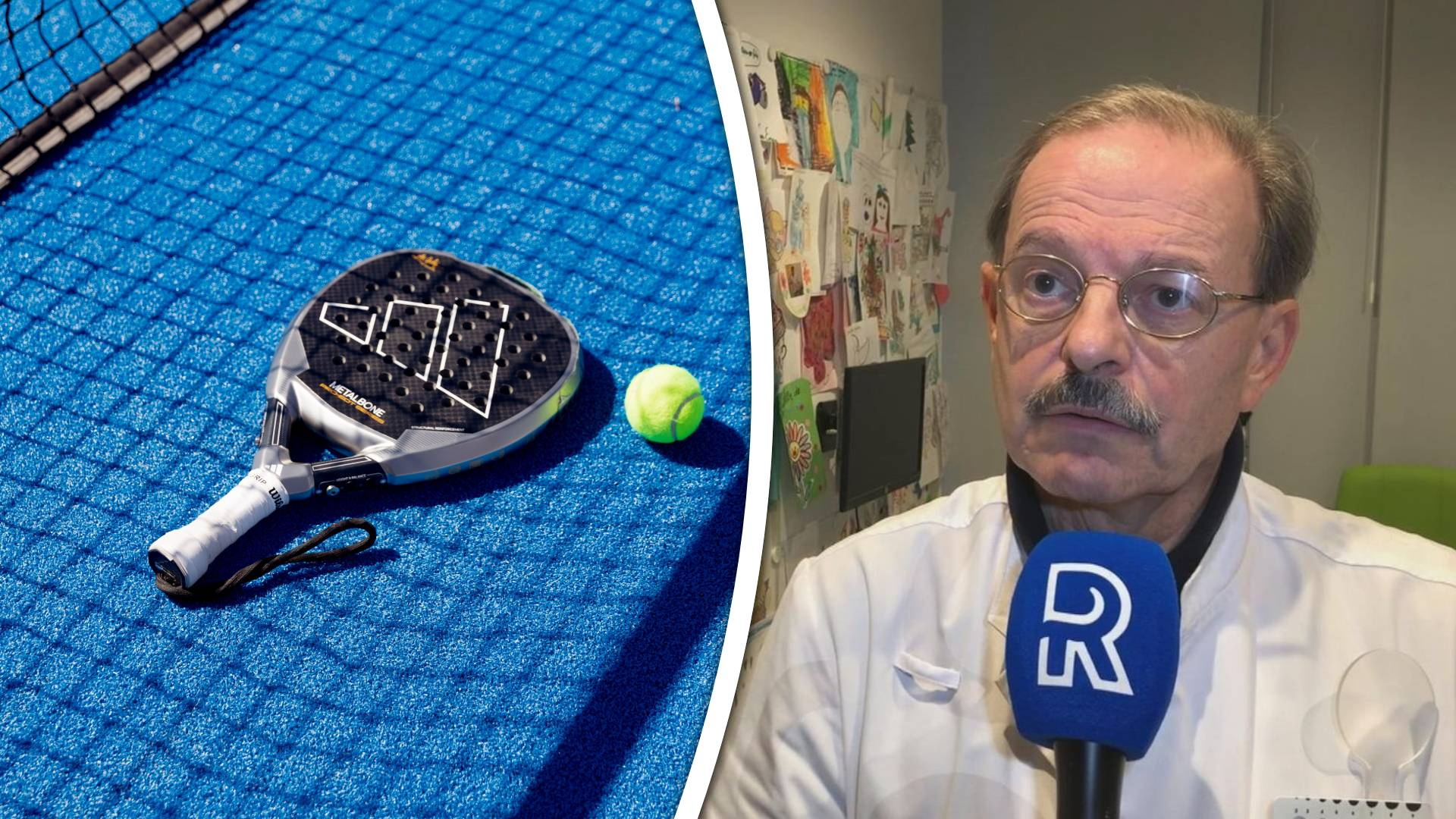 De Faber denkt dat het goed is om bij het padellen een beschermbril te dragen.