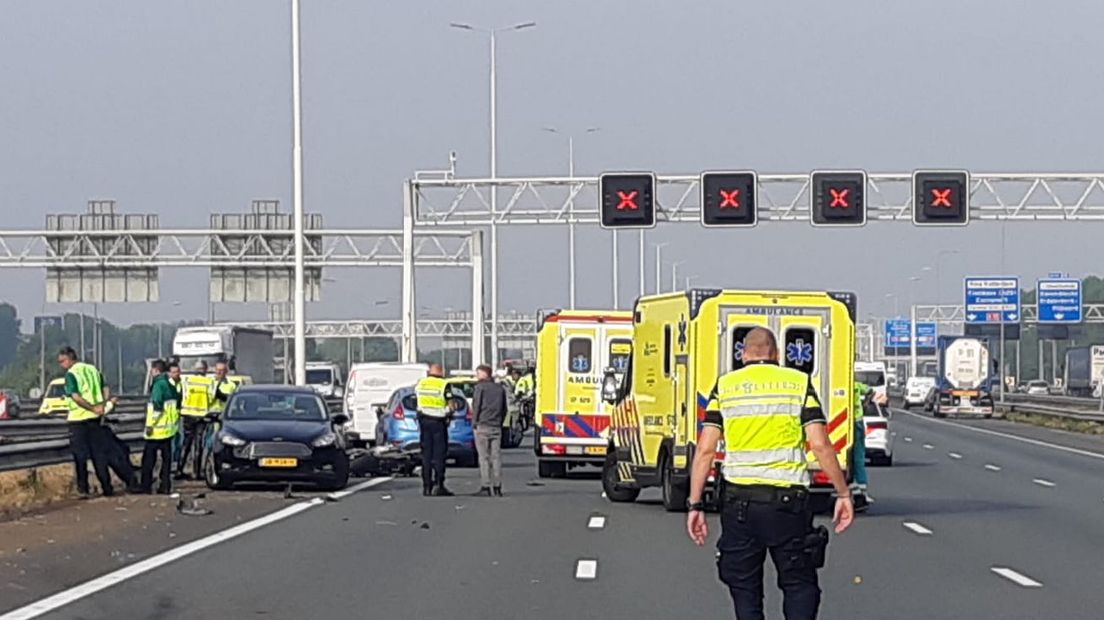 Het ongeluk op de A15.
