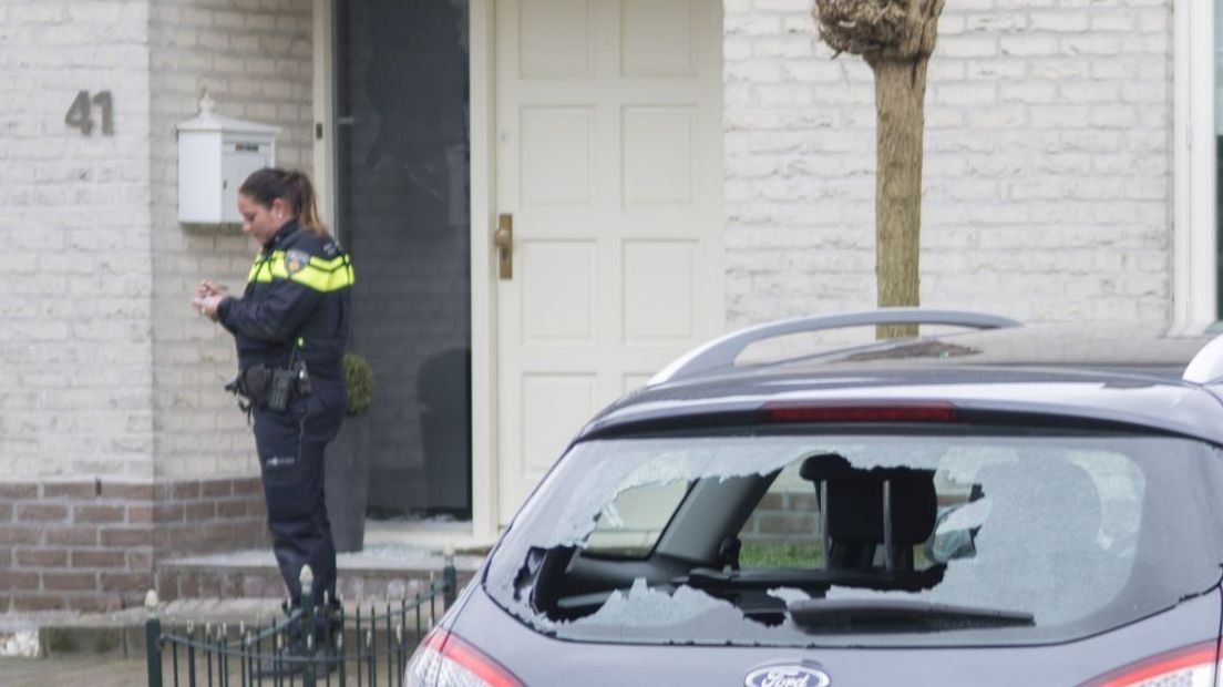 Eén van de auto's die John S. vernielde in februari.