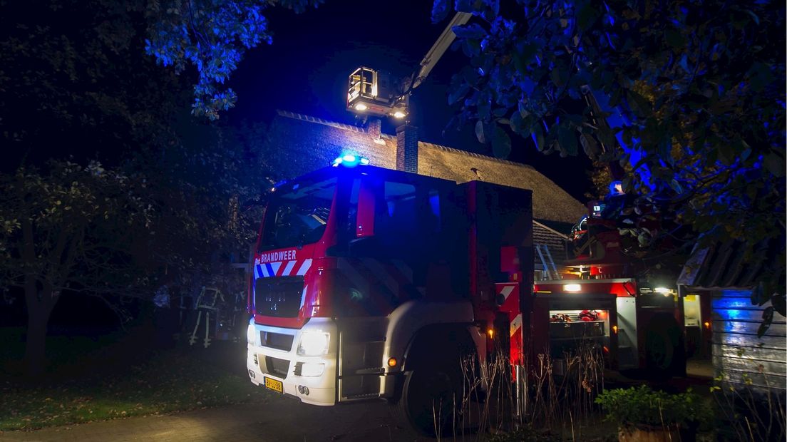 Schoorsteenbrand in Wierden