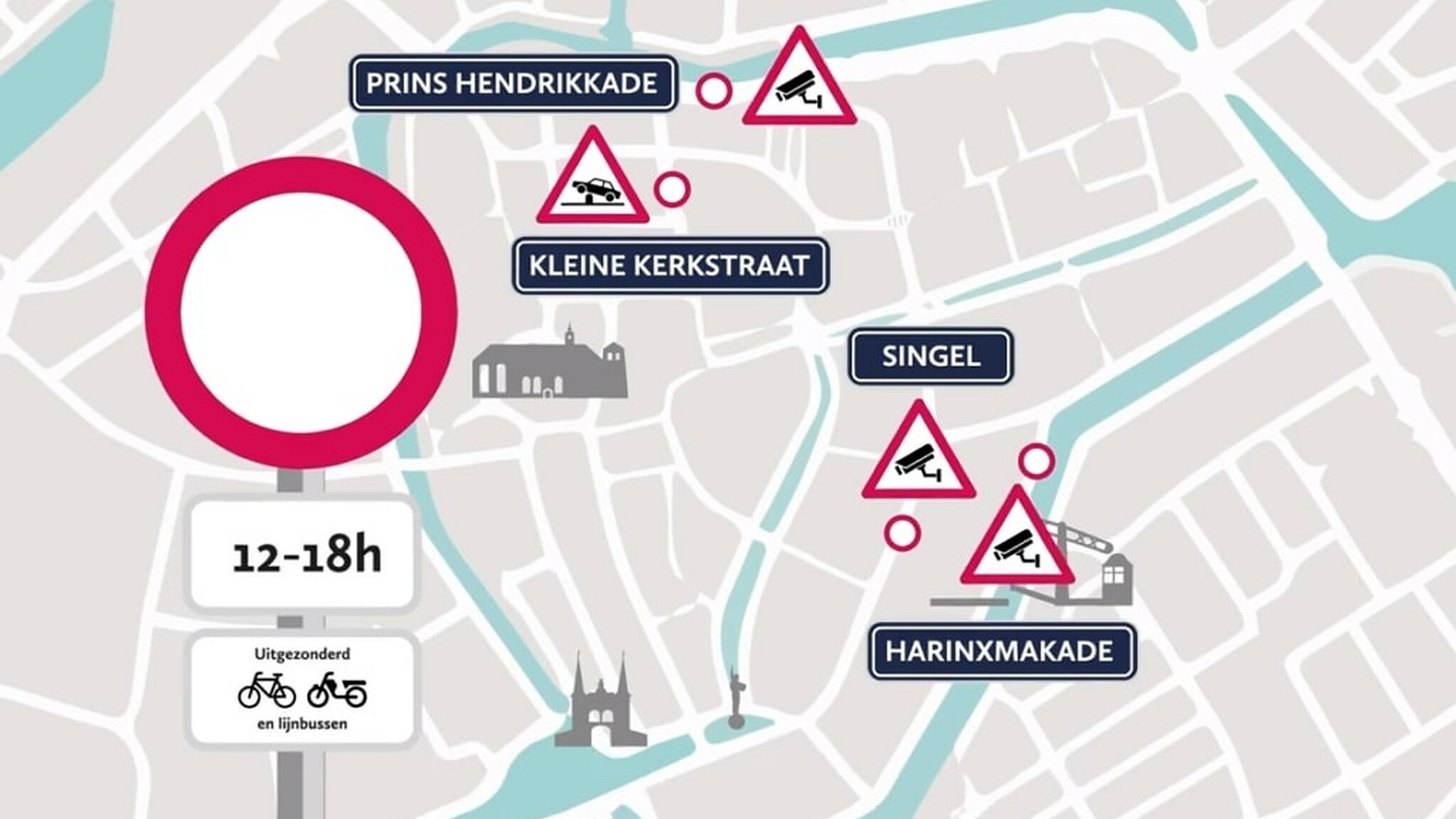 De punten dy't daliks net mear foar trochgeand ferkear tagonklik binne