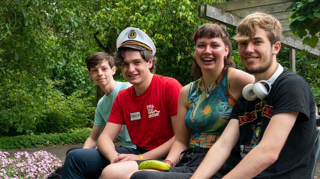 Van links naar rechts: Hjalmar, Marcello, Juul en Nigel.
