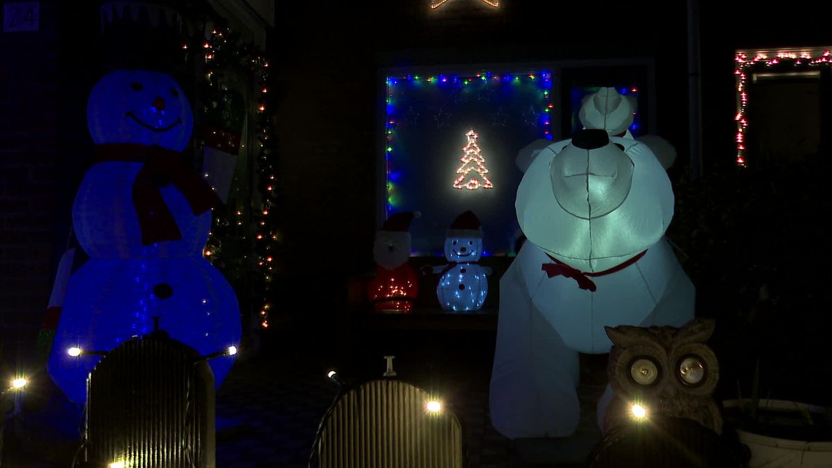 Uitbundige kerstverlichting