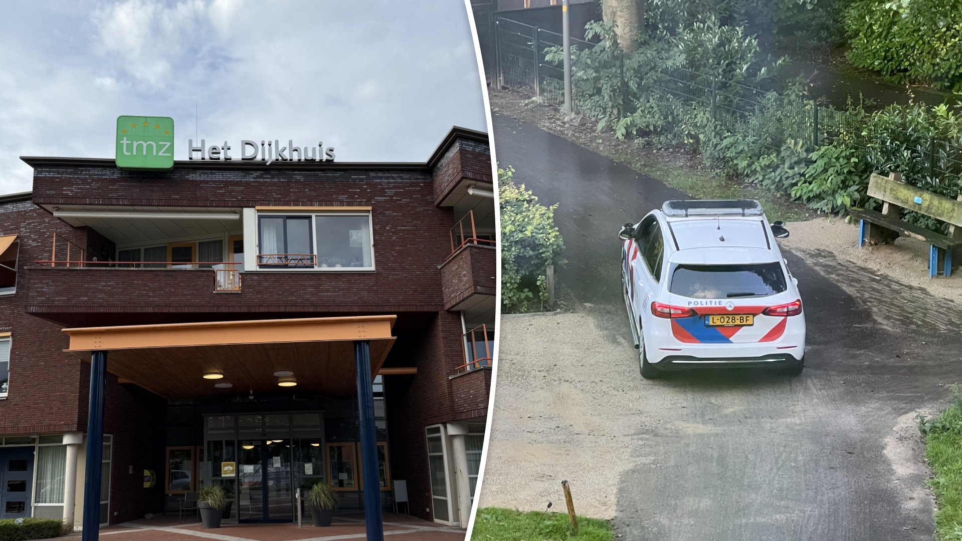 Politie bij Het Dijkhuis in Borne na mishandeling.