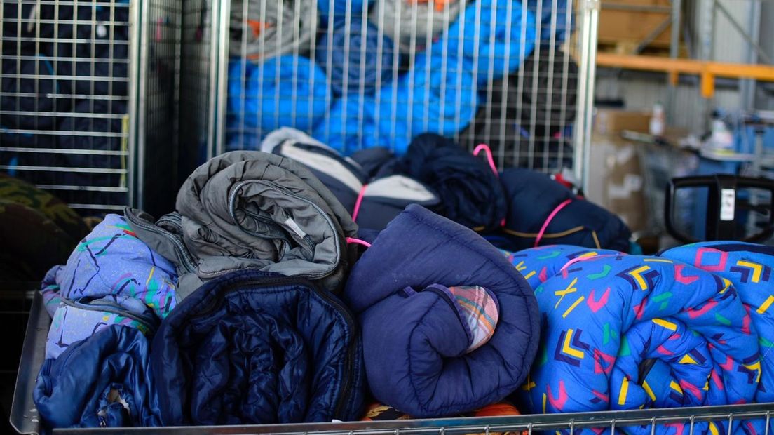 De slaapzakken die richting Lesbos gaan (Rechten: RTV Drenthe)