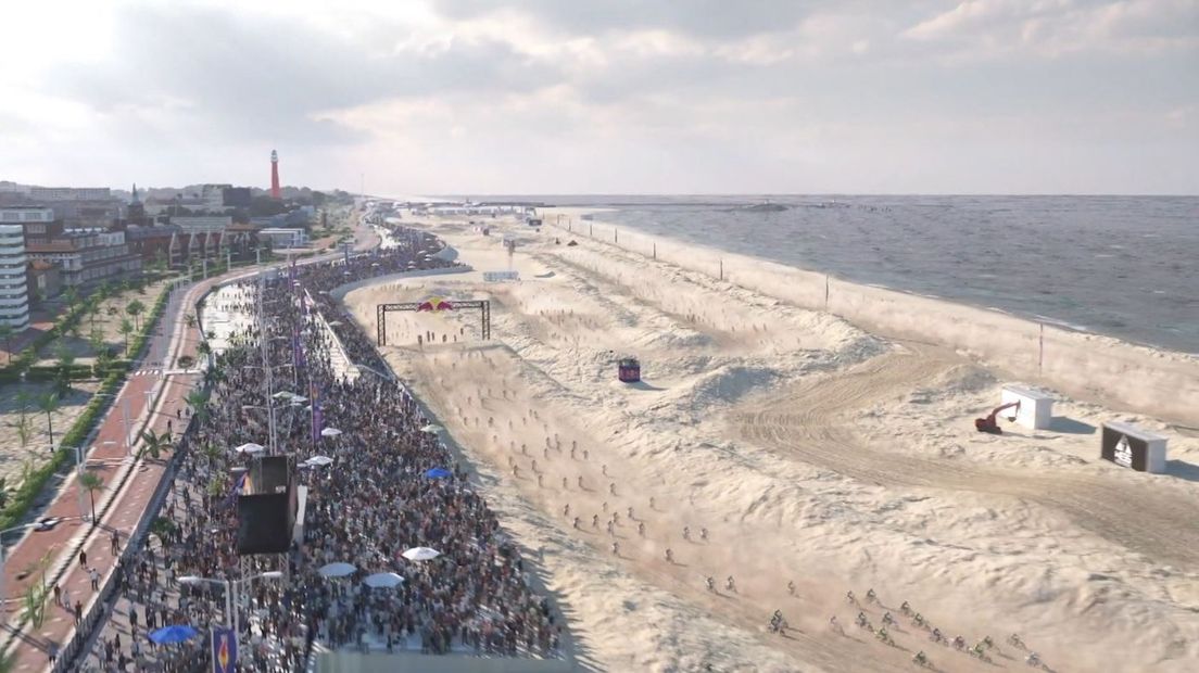 Maar liefst 100.000 kuub zand hebben ze de afgelopen week verzet op het strand van Scheveningen. Zandverwerkingsbedrijf Harteman uit Tiel heeft al voor de tweede opeenvolgende keer de eer gehad om de baan van de spectaculaire strandrace van Scheveningen te mogen bouwen. 'Een absoluut prestigeproject voor ons', zegt directeur Wilco Harteman.