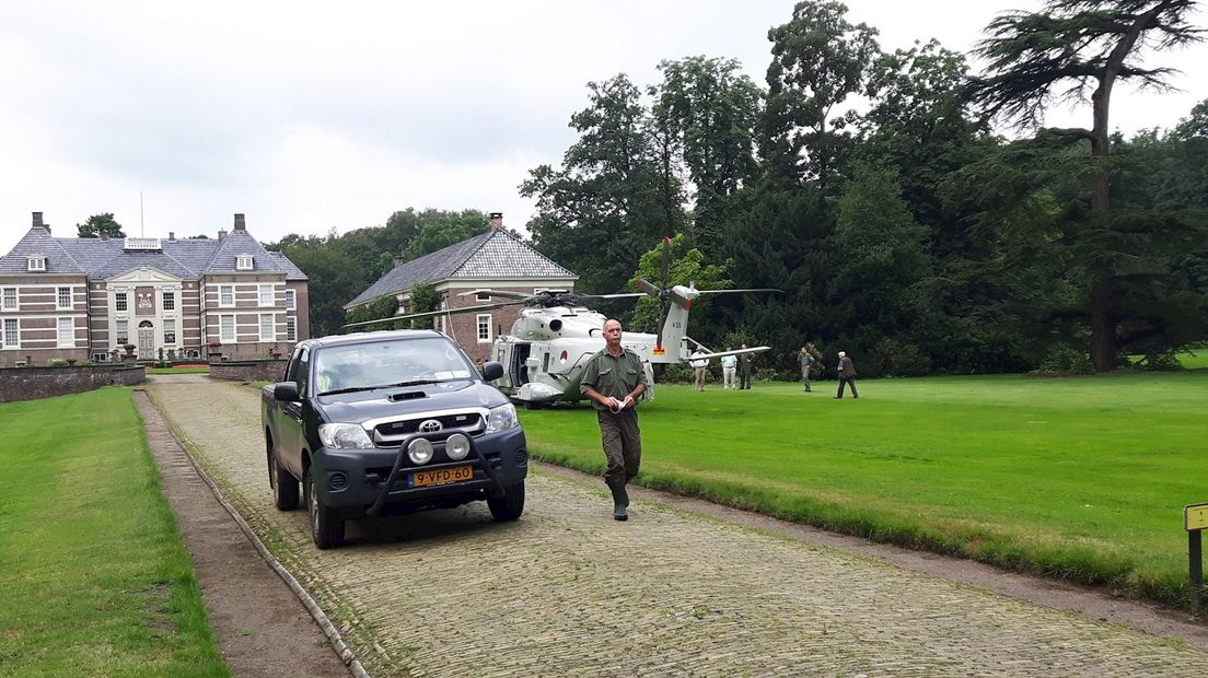 De helikopter op het landgoed