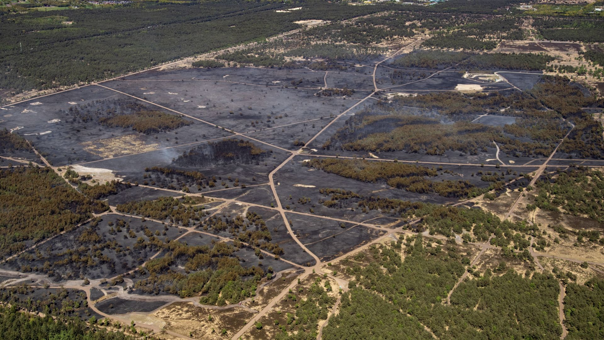 Natuurbrand op militair oefenterrein bij 't Harde nog niet onder controle, risico op oplaaien blijft — image 1
