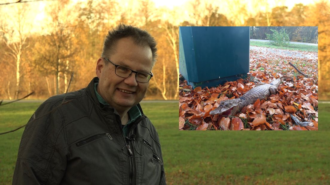 Rudi zag tijdens een fietstocht opeens een kaaiman.