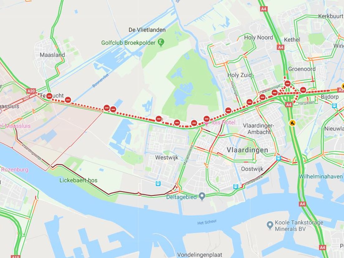 De situatie in Maassluis zaterdag om 16:00 uur