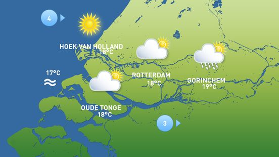 Het weer van vandaag: vanmiddag droog met zon