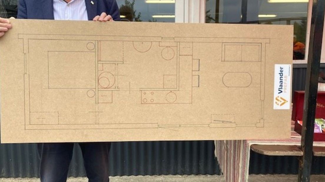 Plattegrond van een tiny house voor La Salette