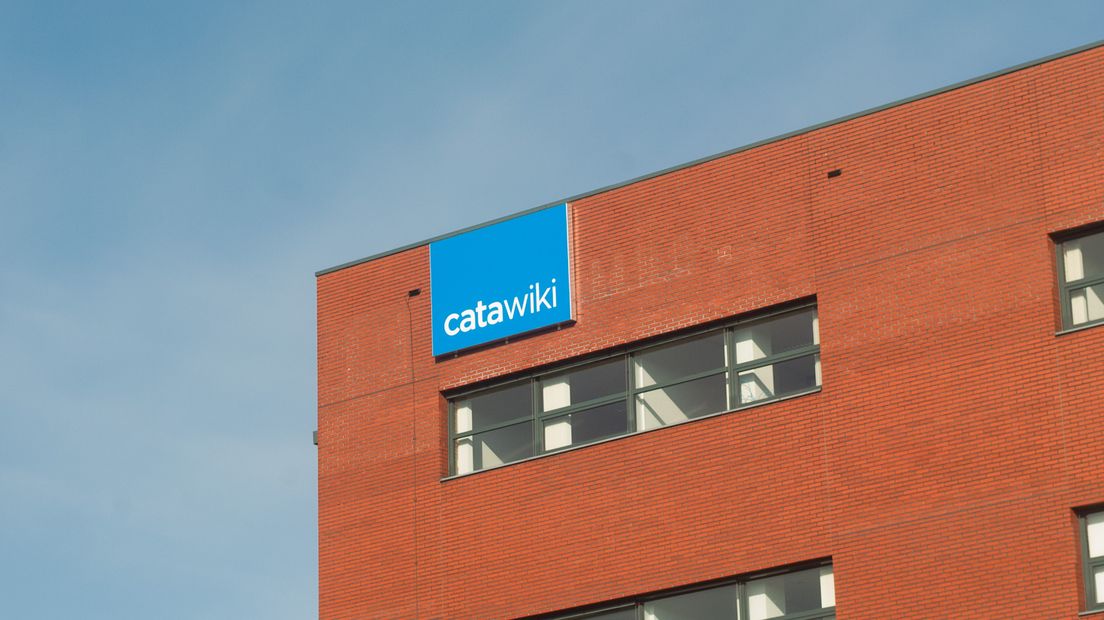 Het logo van Catawiki op het nieuwe pand in Assen (Rechten: RTV Drenthe/Jeroen Kelderman)