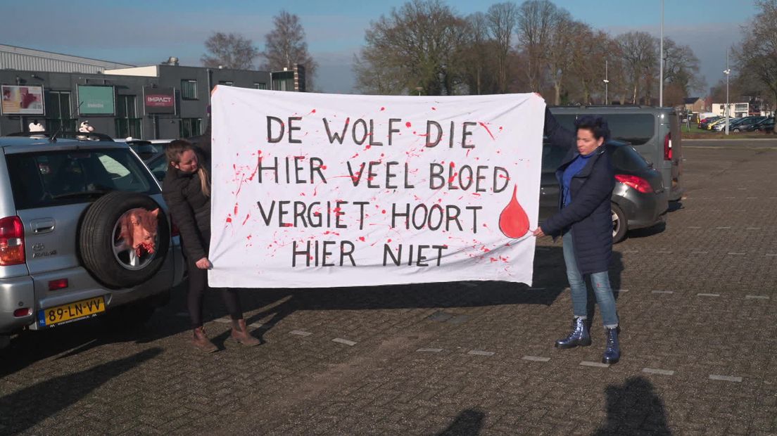 Tientallen demonstranten verzamelen zich in Emmen tegen de wolf