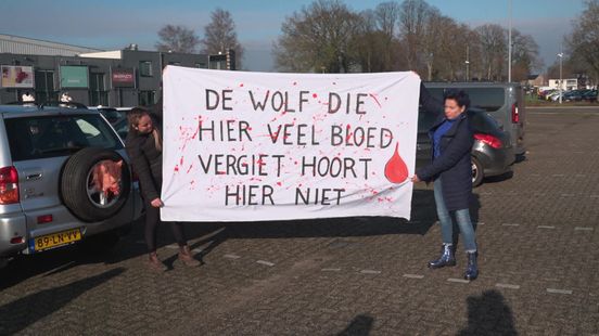 Tientallen demonstranten verzamelen zich in Emmen tegen de wolf