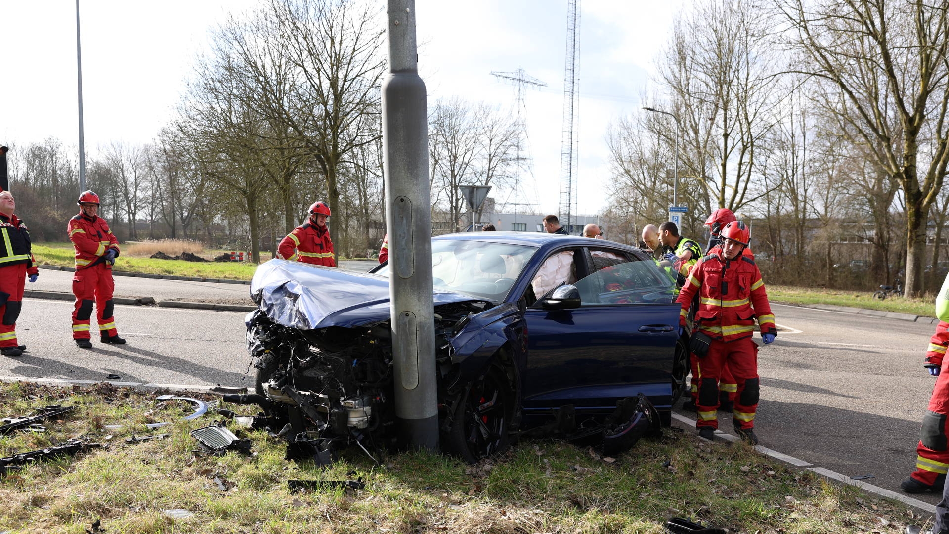 Meerdere botsingen van autos bij oprit N46 in Stad.