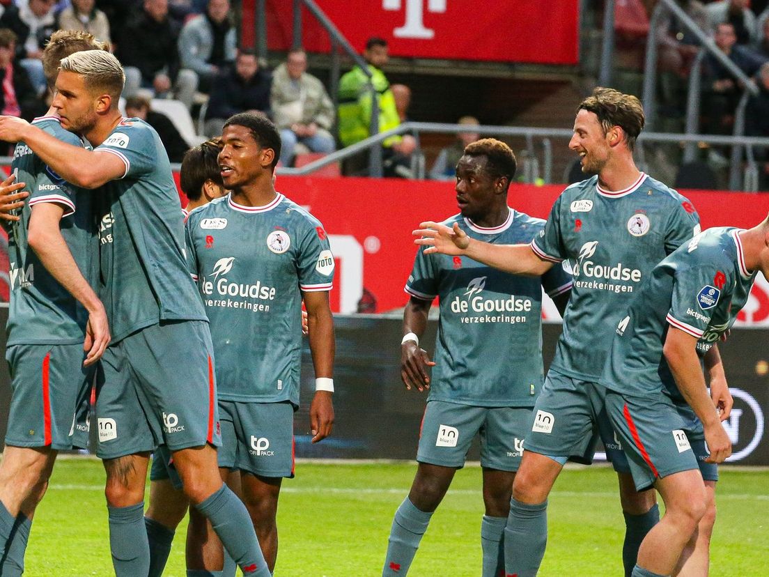 Blije Sparta-spelers na de 0-1 tegen FC Utrecht