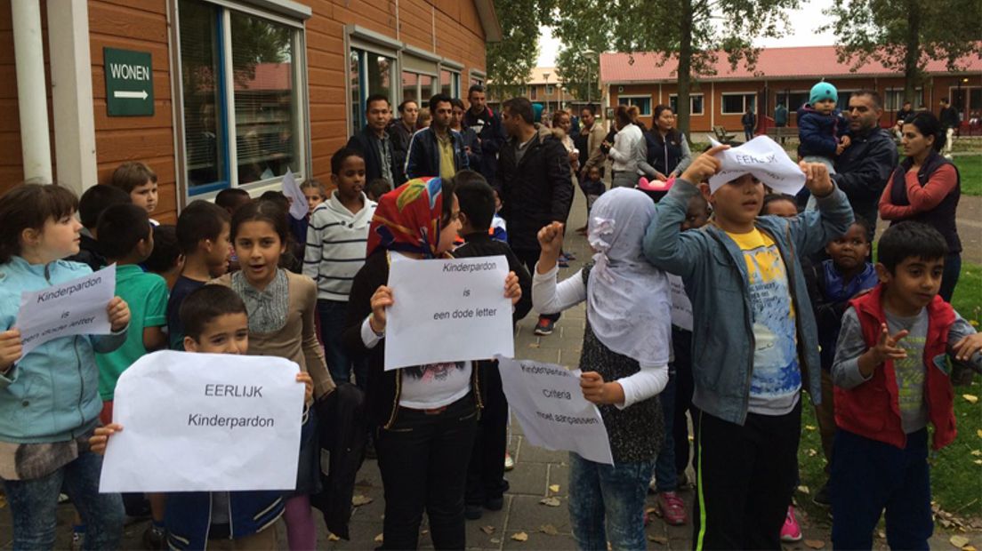 Protestactie asielzoekers in Emmen (Rechten: Ineke Kemper / RTV Drenthe)