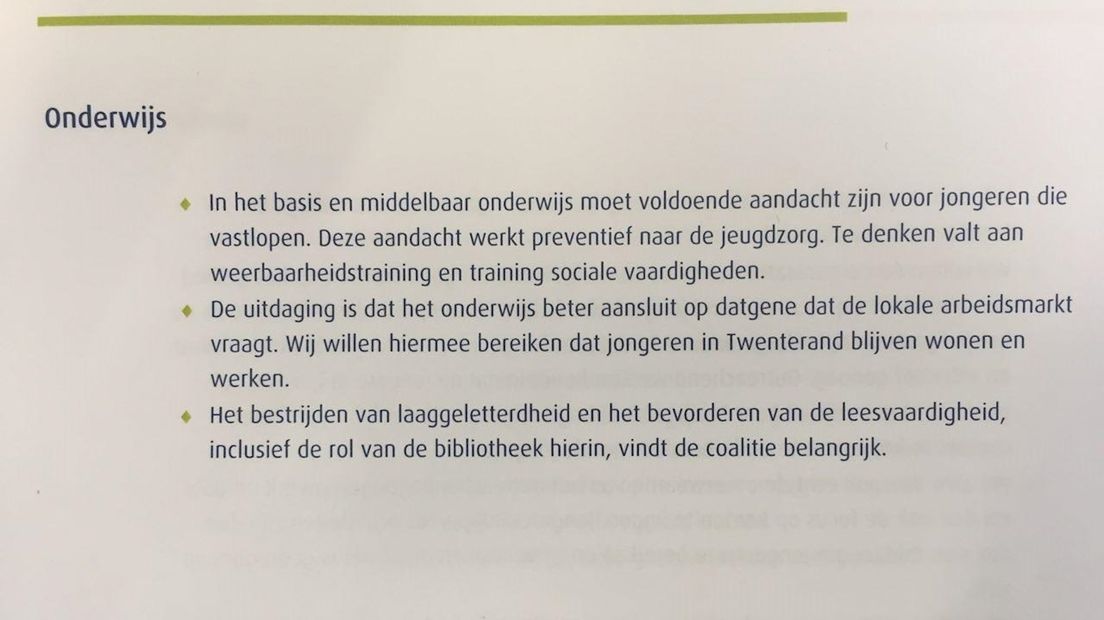 Tekst uit originele coalitieakkoord Twenterand