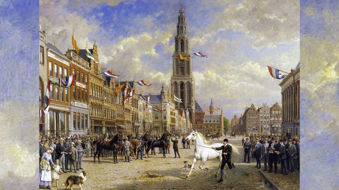 De Paardenkeuring op de Grote Markt op de 28ste augustus van Otto Eerelman