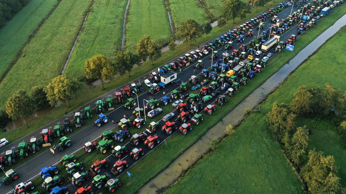 Bij het protest in oktober trokken de boeren naar het RIVM in De Bilt.
