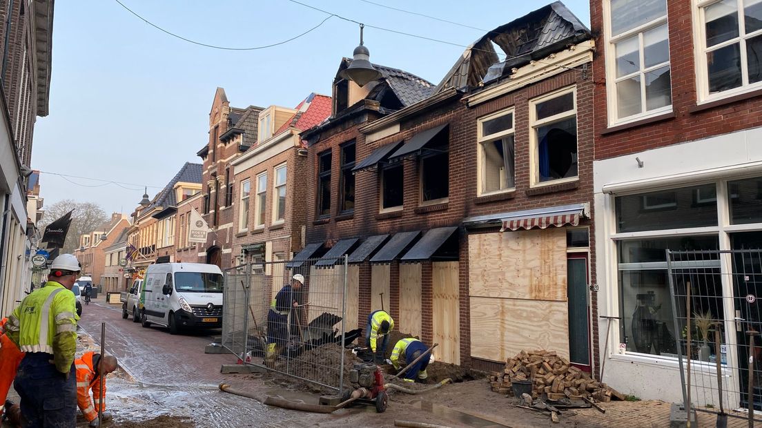 De afgebrande panden in Steenwijk