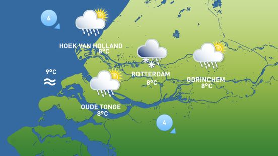 Het weer van vandaag: winterse buien en guur