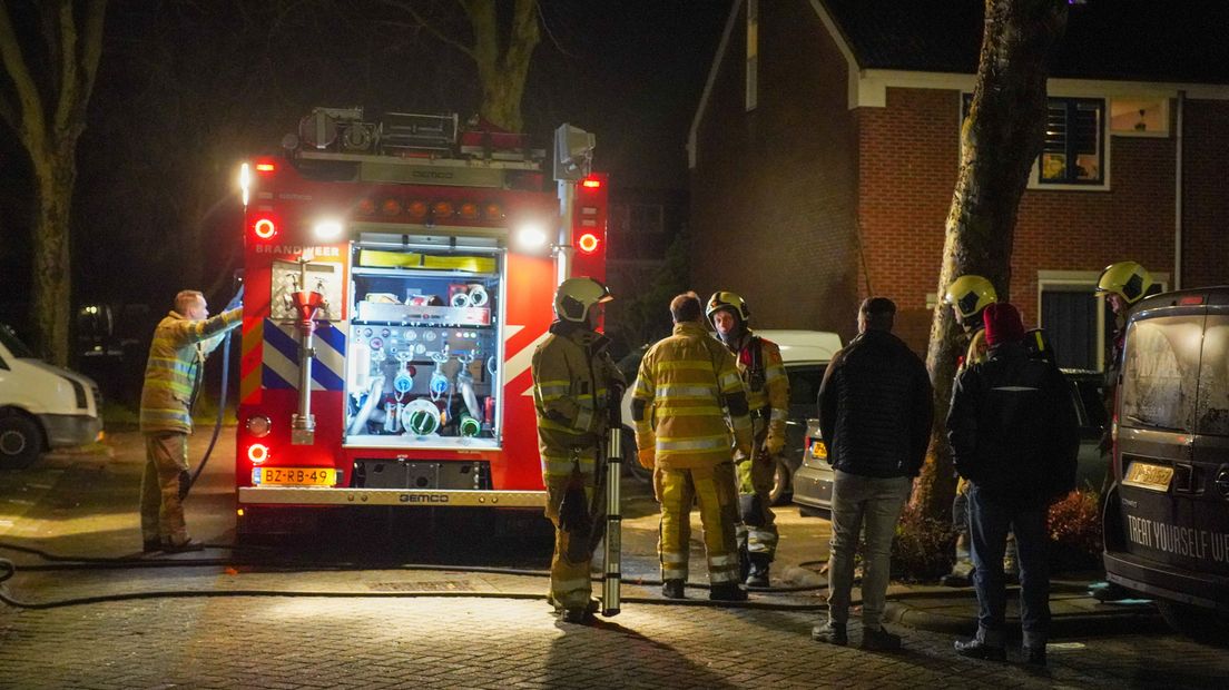 De brandweer in actie in Harmelen.