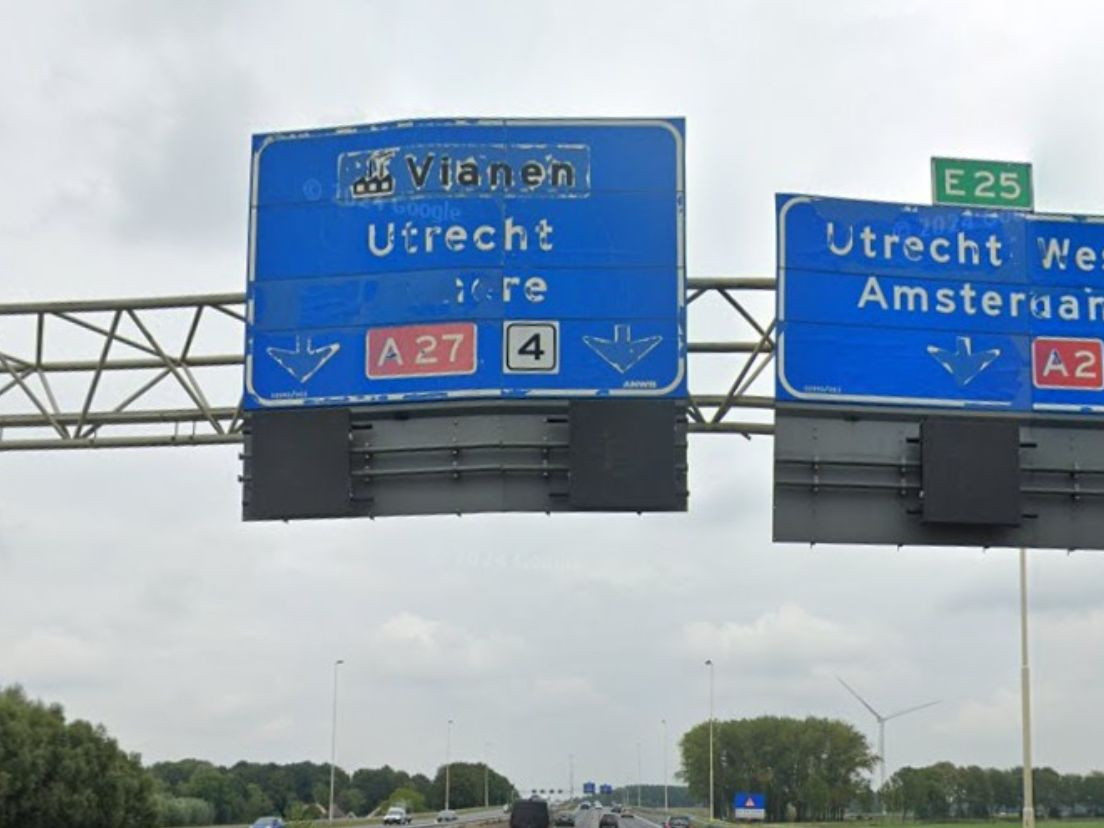 De A27 naar Utrecht is vanaf woensdagavond dicht vanaf dit punt.