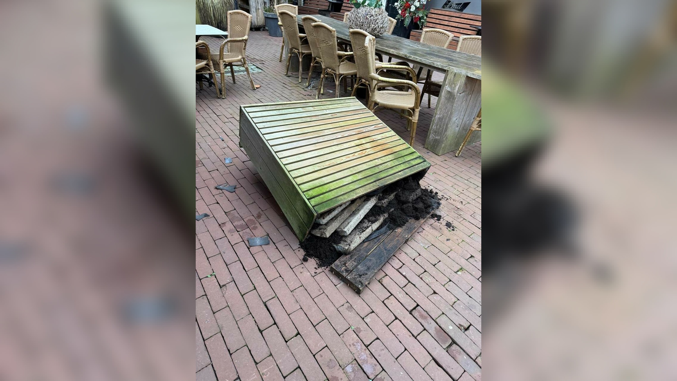 Terras van Asser ondernemer vernield: 'Rauw, doelloos geweld'