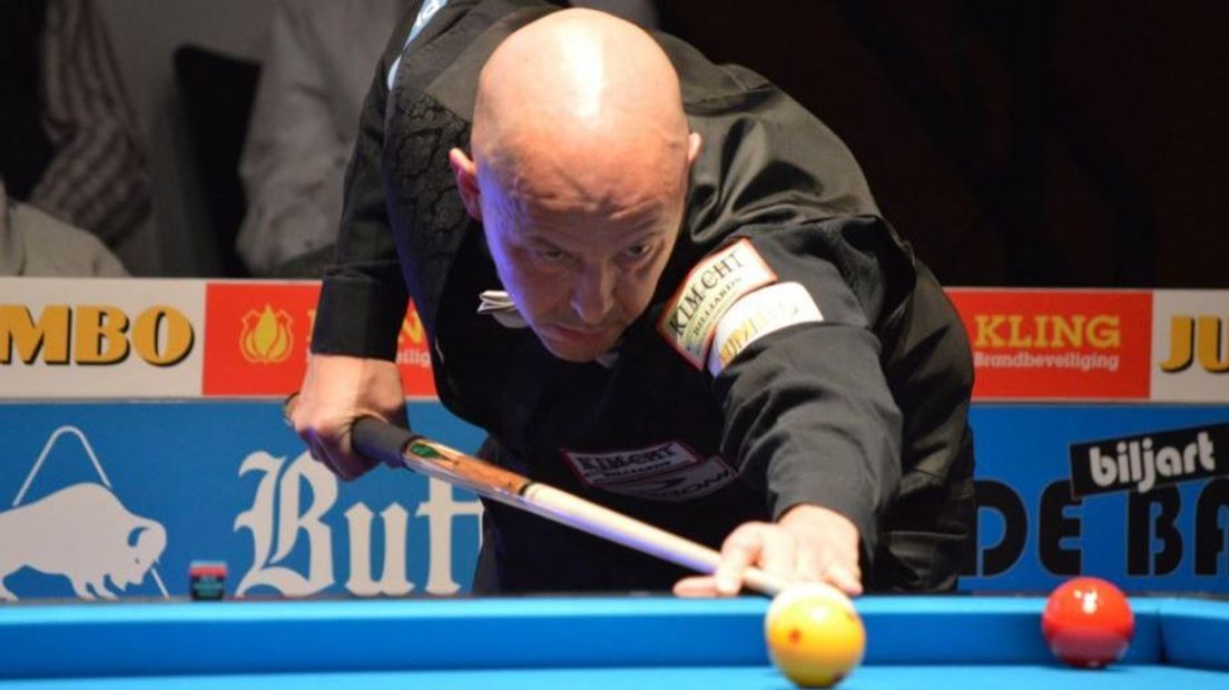 Jean Paul de Bruijn verloor in de kwartfinale van het Masters-toernooi in Berlicum van Dick Jaspers