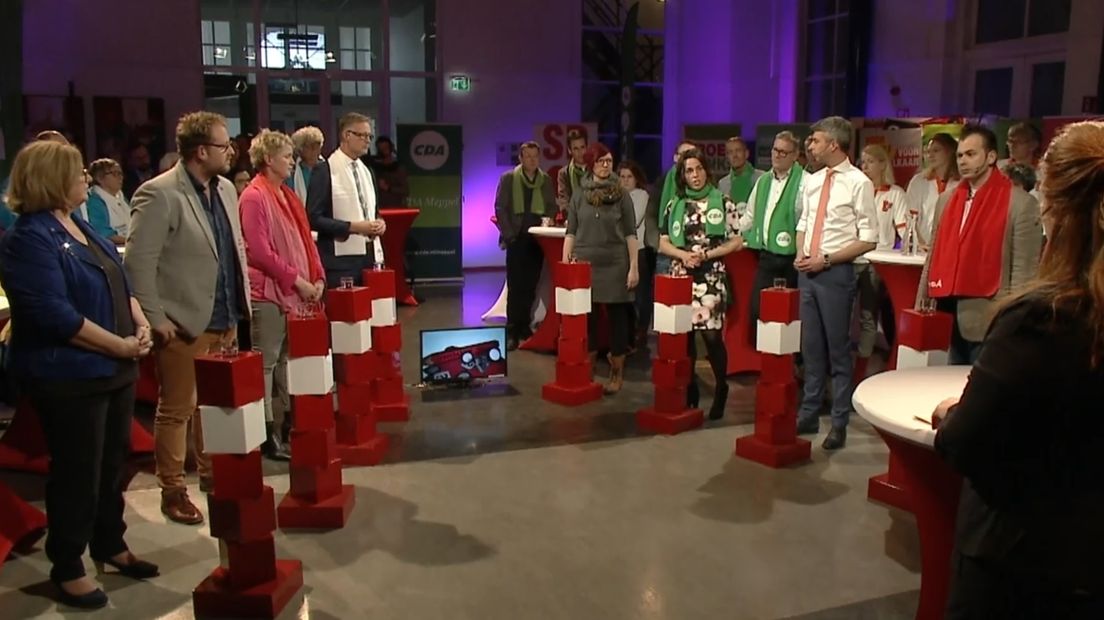 De Meppeler lijsttrekkers in debat tijdens Drenthe Kiest (Rechten: RTV Drenthe)